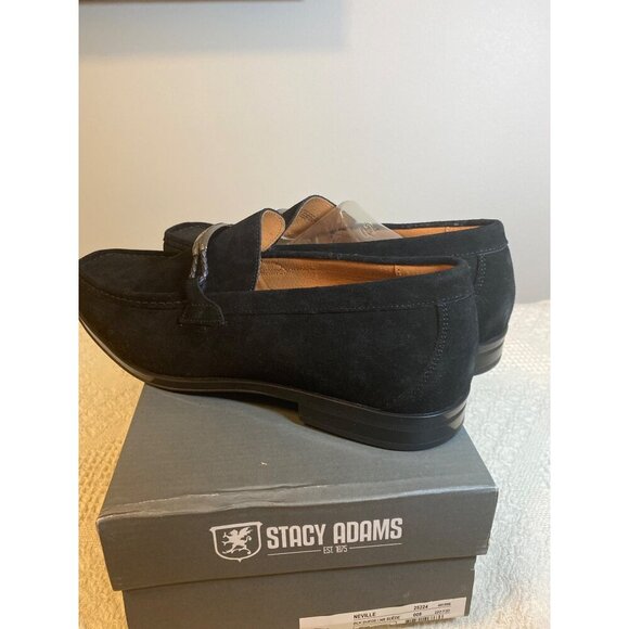 Stacy Adams Shoes Neville Moc Toe Bit Slip on Black Suede Size 15, NIB - Picture 8 of 14